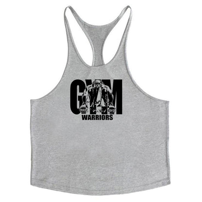 Cotton fitness vest GYM WARRIORS sport deep digging thin shoulder strap shirt - GabyFit Goods