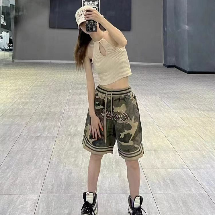 Loose five point casual basketball sports pants