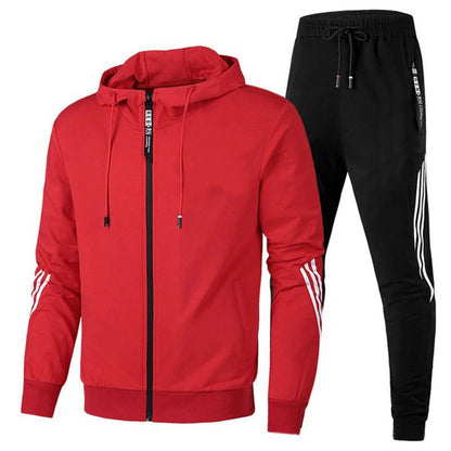 European and American fashion sports suit hooded zipper casual set