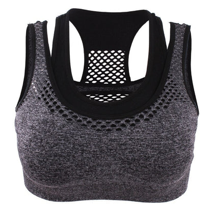 Safty Sports Bra High Stretch Breathable Top Fitness Women Padded Running Yoga Gym Seamless Crop Bra - GabyFit Goods