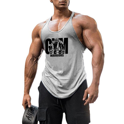 Cotton fitness vest GYM WARRIORS sport deep digging thin shoulder strap shirt - GabyFit Goods