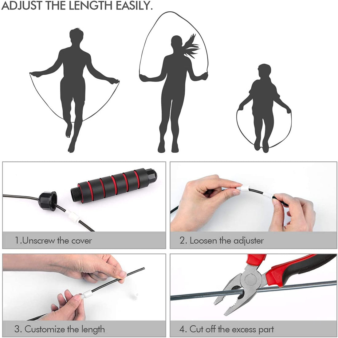 Jump Rope Tangle-Free Rapid Speed Jumping Rope Cable with Ball Bearings Steel Skipping Rope Gym Fitness Home Exercise Slim Body - GabyFit Goods