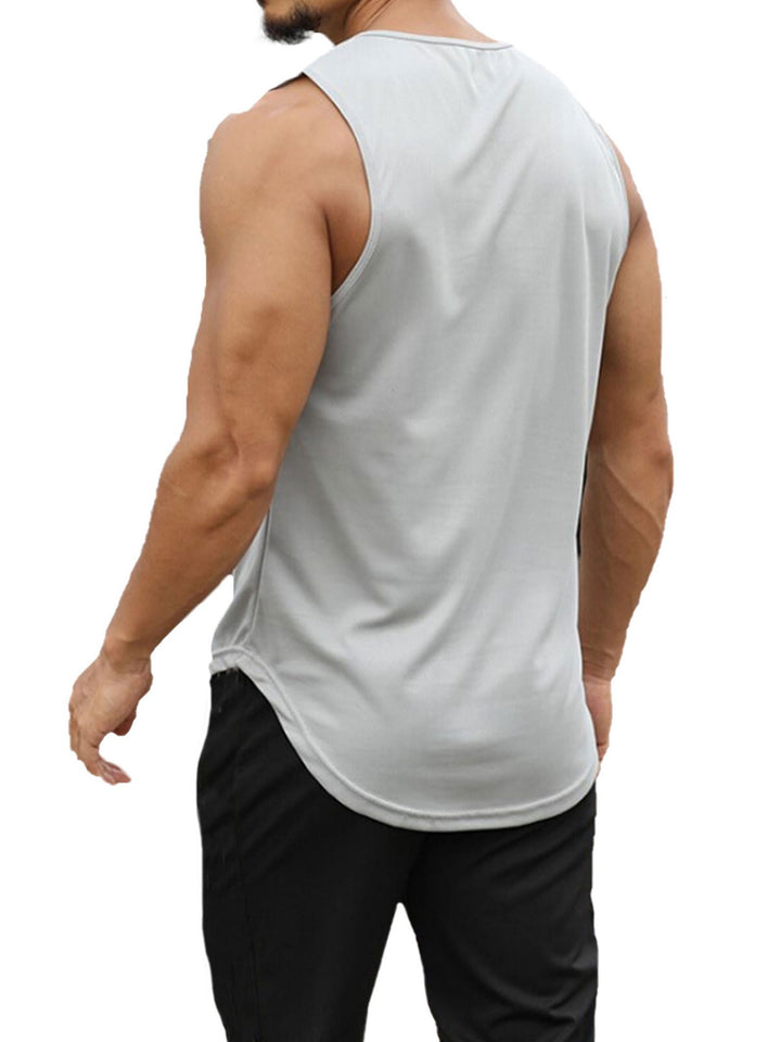 Devil Face Pattern Comfy Breathable Tank Top, Men's Casual Stretch Sleeveless T-shirt For Summer Gym Workout Training Basketball