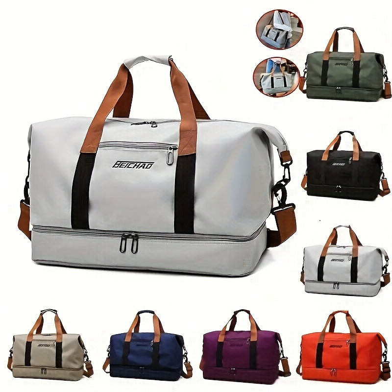 Stylish Travel Bag Large Capacity Sports Bag Messenger Bag Dry and Wet Separation Handbag Suitable for Outing, Fitness, College