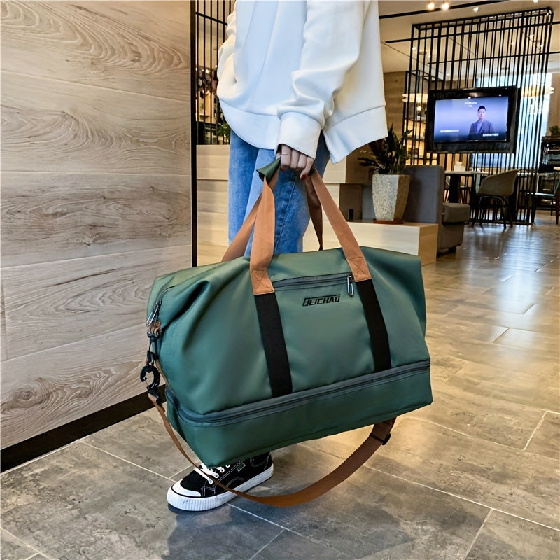 Stylish Travel Bag Large Capacity Sports Bag Messenger Bag Dry and Wet Separation Handbag Suitable for Outing, Fitness, College