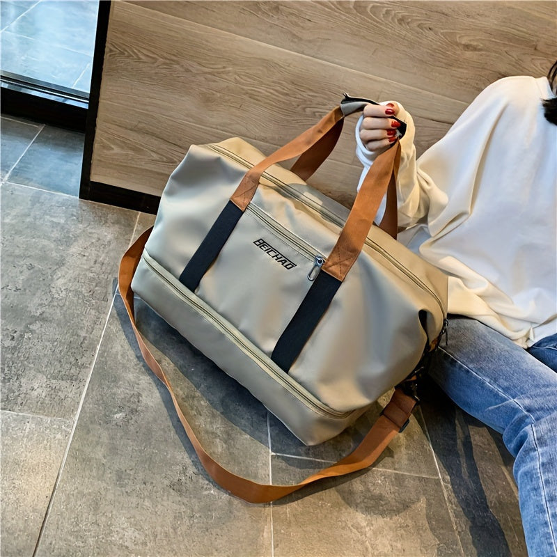 Stylish Travel Bag Large Capacity Sports Bag Messenger Bag Dry and Wet Separation Handbag Suitable for Outing, Fitness, College