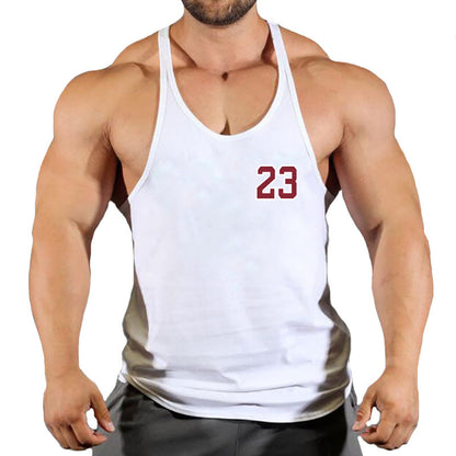 Sportswear vest men's round neck men's cotton vest loose shoulder sleeveless basketball suit - GabyFit Goods