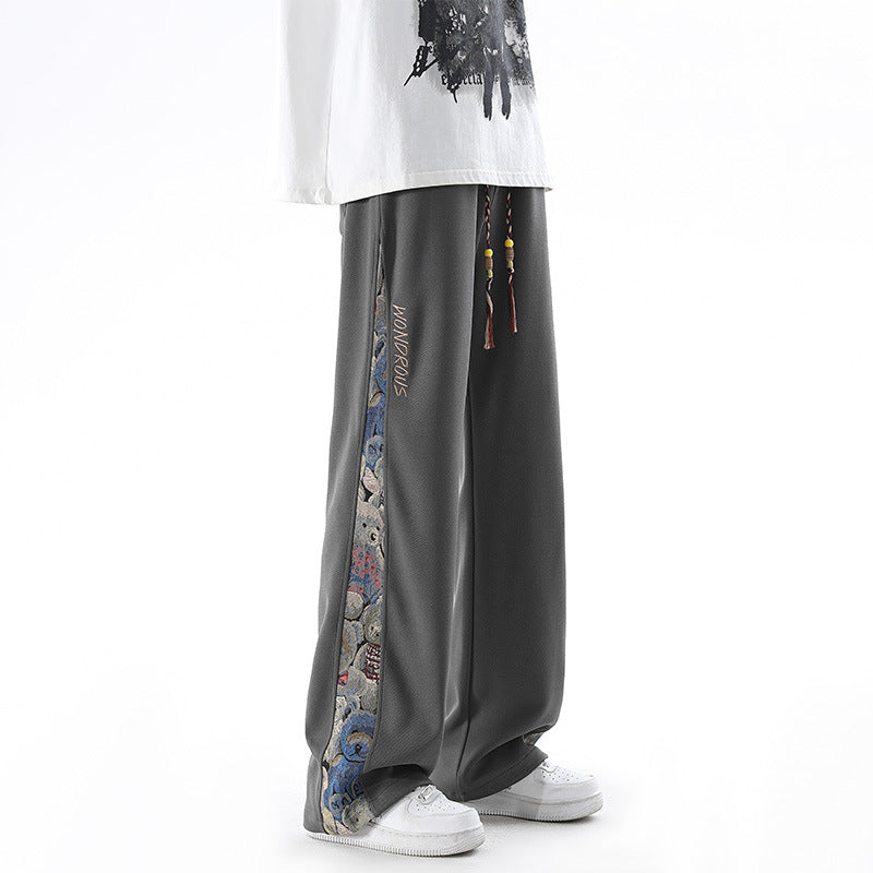 Men's Spring Sports Pants New Loose Youth Boys Cuffed Casual Trousers