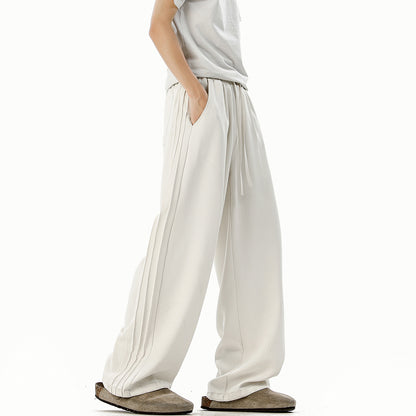 Pants Men's  Clean Fit Straight Loose Wide Leg Long Trousers