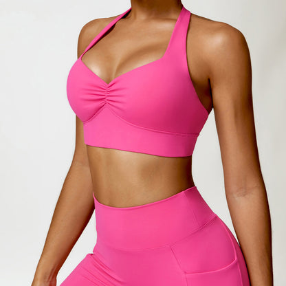 Quick drying beautiful back yoga clothes bra tight fitness vest running shockproof sports underwear