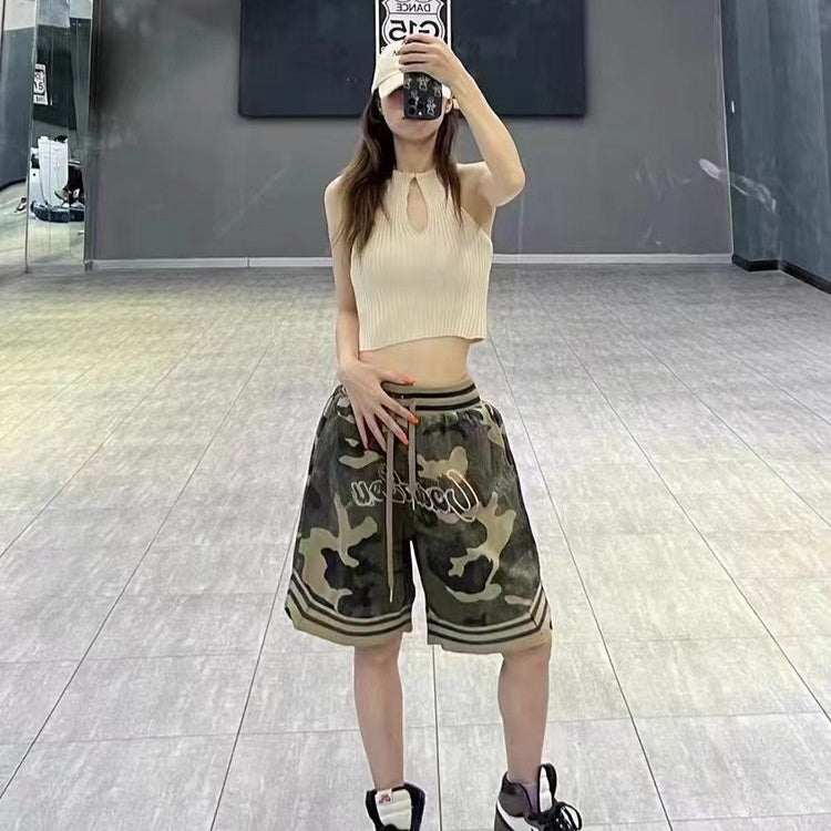 Loose five point casual basketball sports pants