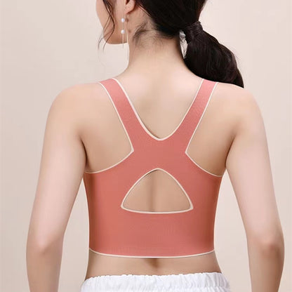 Traceless Sports Bra for Women Shockproof Running Gather Anti sagging Back Fitness Yoga Tank Top Style Steel Ring Free Bra - GabyFit Goods