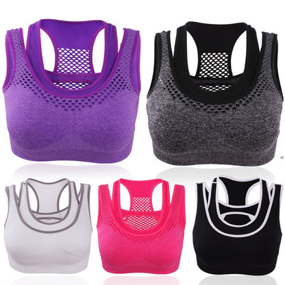 Safty Sports Bra High Stretch Breathable Top Fitness Women Padded Running Yoga Gym Seamless Crop Bra - GabyFit Goods