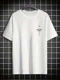 Sun & Mountain Print Men's Round Neck Short Sleeve Tee Fashion Regular Fit T-Shirt Top For Spring Summer Holiday Leisure Vacation