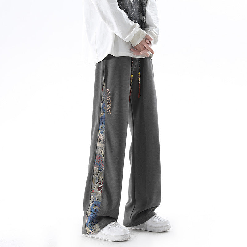 Men's Spring Sports Pants New Loose Youth Boys Cuffed Casual Trousers