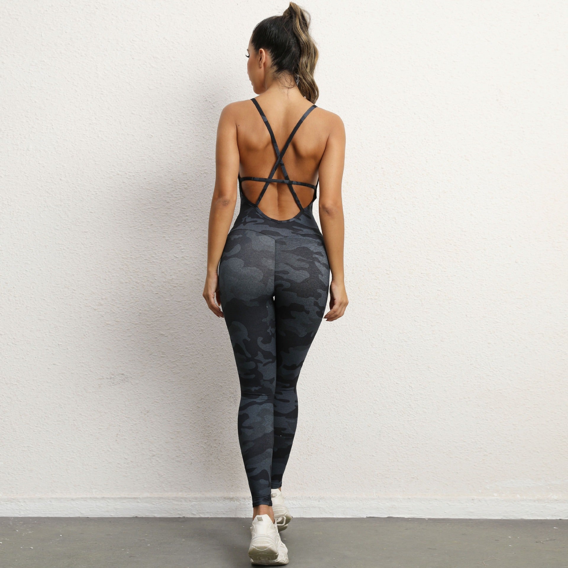European and American V Neck, No Awkward Thread, Tight Backless One Piece Yoga Pants, Sports Running, Fitness Yoga Pants - GabyFit Goods