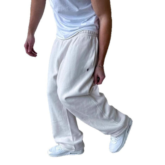 Retro Y2K Street Trendy Hip Hop Casual Elastic Waist Zipper Loose Solid Color Sports Leisure Pants