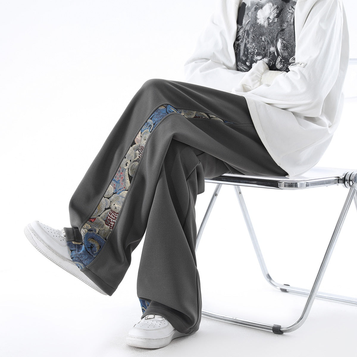 Men's Spring Sports Pants New Loose Youth Boys Cuffed Casual Trousers