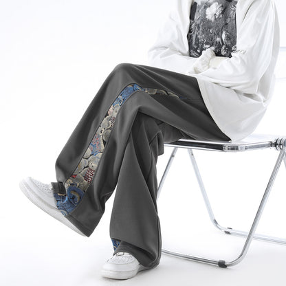 Men's Spring Sports Pants New Loose Youth Boys Cuffed Casual Trousers