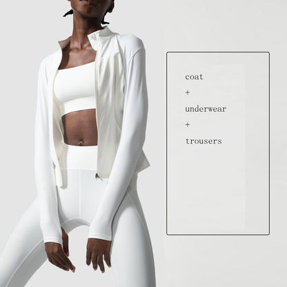 Women's Yoga Wear Suit Nude Yoga Wear Three-piece Set Large Size Sports Fitness Wear Suit - GabyFit Goods