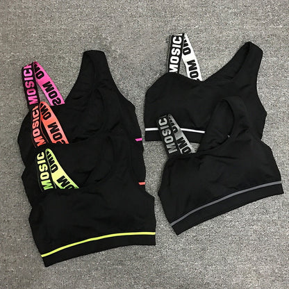 New Letter Cut Out Sports Bra Women Fitness Yoga Push up  Gym Padded Sports Top Athletic Sexy  Workout Running Clothing P165 - GabyFit Goods