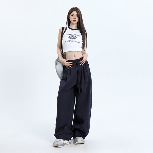 Women's Street Dance Cargo Pants Dark Blue Street Dancing Casual Sports Trousers for Women