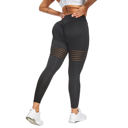 Fitness sports breathable mesh splicing pleated sports bottoming yoga pants - GabyFit Goods