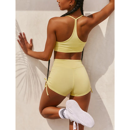Spring And Summer New Sexy Tight Shorts Suit Sports Camisole Women - GabyFit Goods
