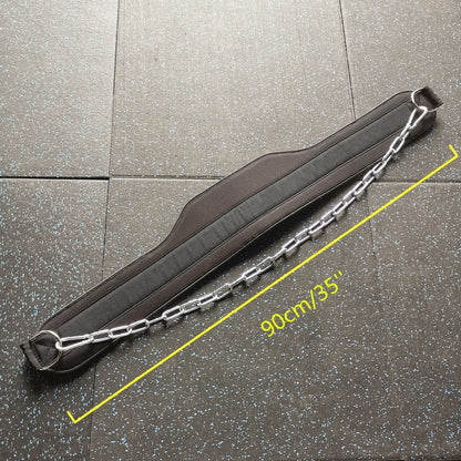 Thick Neoprene Weight Lifting Belt with Chain Dipping Belt for Pull Up Chin Up Kettlebell Barbell Fitness Bodybuilding Gym Belt - GabyFit Goods