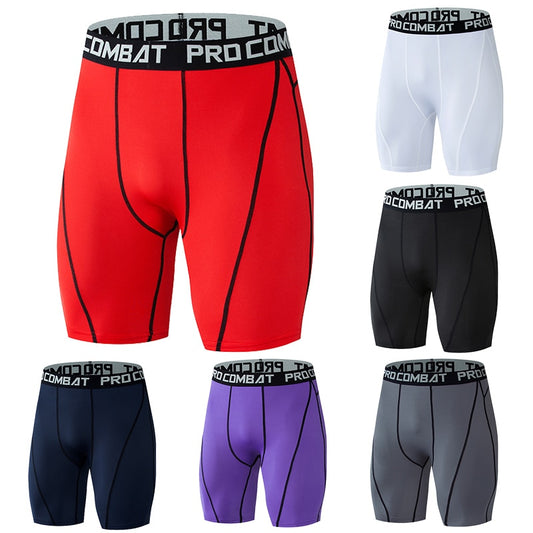 Men Bodybuilding Shorts Fitness Workout Inseam Gym Knickers Male Muscle Alive Elastic Compression Tights Skinny Leggins Hombre - GabyFit Goods