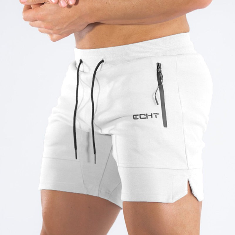 New Running Sports Zipper Pocket Shorts for Men's Fitness Training Summer Mesh Breathable Beach Pants