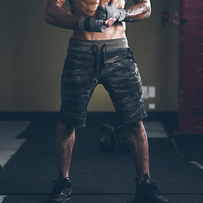 Mens Gym Fitness cotton camouflage shorts Run jogging outdoor sports Calf-Length Sweatpants Man Bodybuilding workout short pants