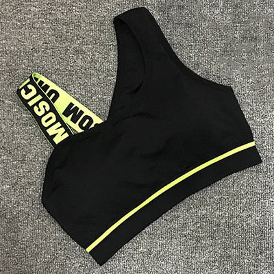New Letter Cut Out Sports Bra Women Fitness Yoga Push up  Gym Padded Sports Top Athletic Sexy  Workout Running Clothing P165 - GabyFit Goods