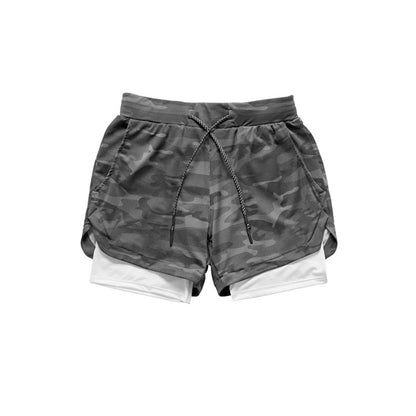 2020 Camo Running Shorts Men 2 In 1 Double-deck Quick Dry GYM Sport Shorts Fitness Jogging Workout Shorts Men Sports Short Pants