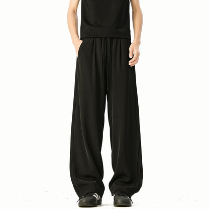 Pants Men's  Clean Fit Straight Loose Wide Leg Long Trousers