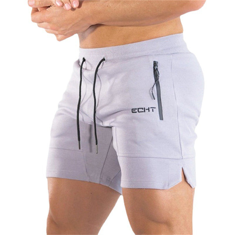New Running Sports Zipper Pocket Shorts for Men's Fitness Training Summer Mesh Breathable Beach Pants