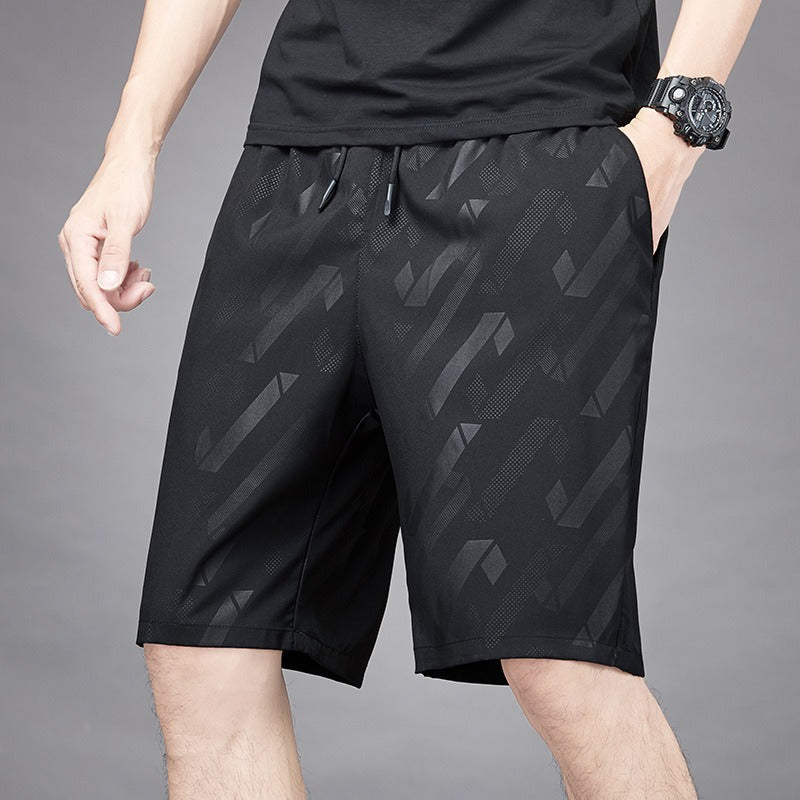 Mens Summer Ice Silk Quick Drying Shorts Lightweight, Breathable, Four sided Elastic Large Size Trendy Air Conditioning Shorts - GabyFit Goods