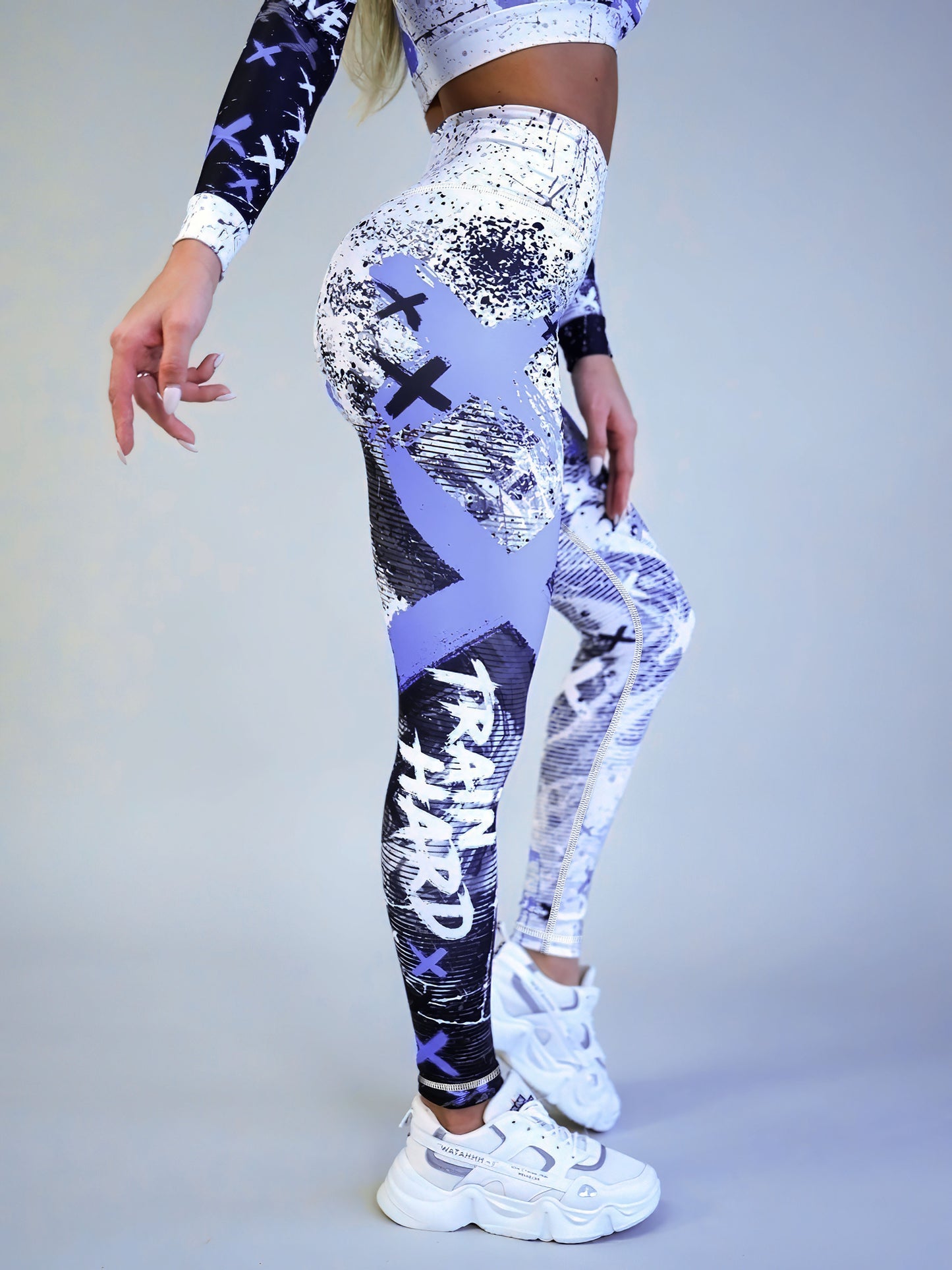 Letter Printing Slimming Running Training Yoga Leggings, High Stretch Seamless Tummy Control Sports Tight Pants, Women's Activewear