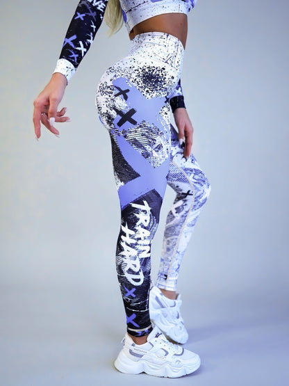 Letter Printing Slimming Running Training Yoga Leggings, High Stretch Seamless Tummy Control Sports Tight Pants, Women's Activewear