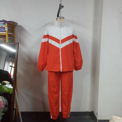 Women's Fashion Street Sports Windbreaker Suit Two-Piece Set Loose Breathable