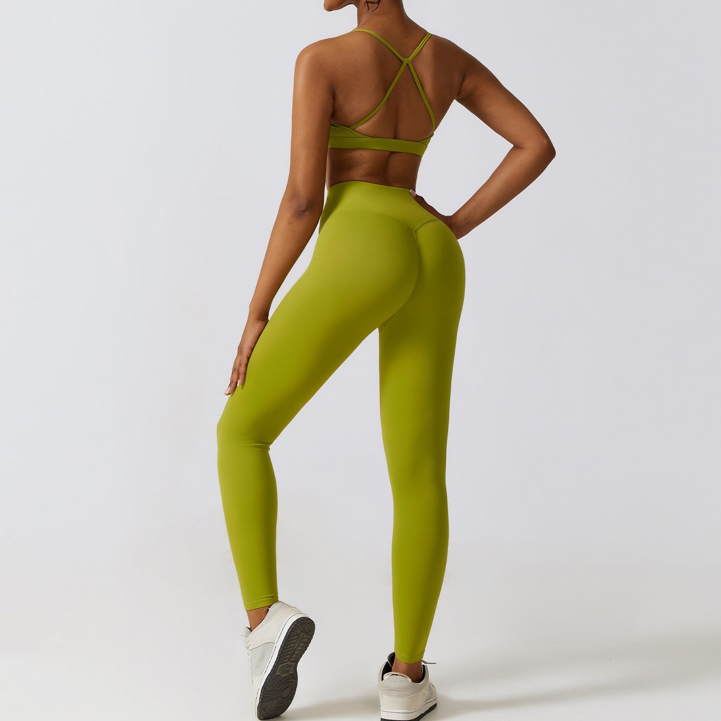 Tight yoga suit, nude quick drying exercise set, slimming fitness suit set