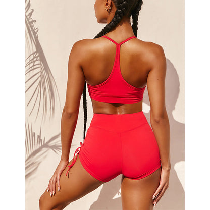 Spring And Summer New Sexy Tight Shorts Suit Sports Camisole Women - GabyFit Goods