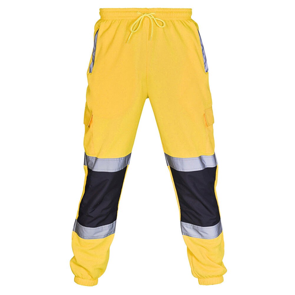 New Men's Fahison Sport Sweat Pants Work Fleece Bottom Joggerms Joggers Yellow Black Orange Fluorescent Green Autumn