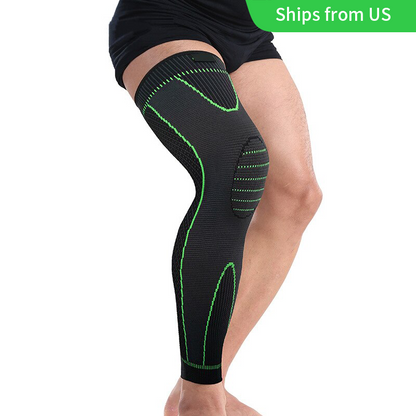 1PCS Mumian S33 Classic Black And Green Knitted Thermal Lengthen Sports Kneecaps - GabyFit Goods