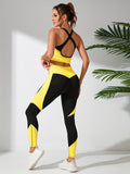Fitness Training Pants Yoga Pants Yoga Bra Set, High Waist High Elasticity Hip-lifting Slimming Tight Sports Leggings, Women's Sports Underwear 2pcs Set