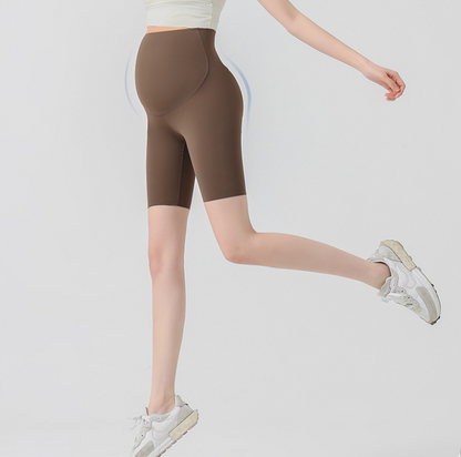 Pregnant women's pants Spring and summer thin bottoming pants Yoga shark pants abdomen support seamless shorts facial mask pants