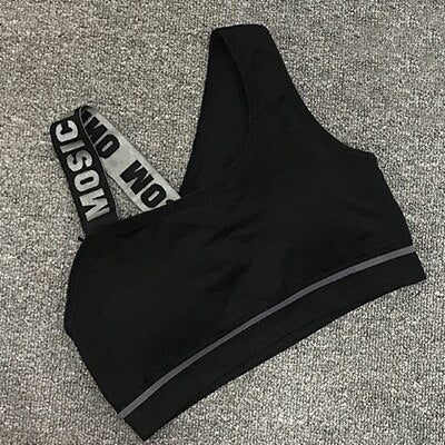 New Letter Cut Out Sports Bra Women Fitness Yoga Push up  Gym Padded Sports Top Athletic Sexy  Workout Running Clothing P165 - GabyFit Goods