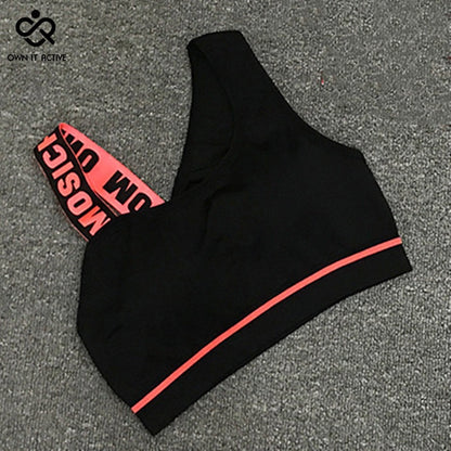 New Letter Cut Out Sports Bra Women Fitness Yoga Push up  Gym Padded Sports Top Athletic Sexy  Workout Running Clothing P165 - GabyFit Goods