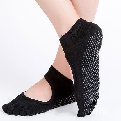 Women Yoga Socks Anti-slip Backless 5 Toe Socks - GabyFit Goods