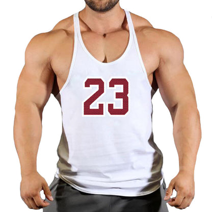 Sportswear vest men's round neck men's cotton vest loose shoulder sleeveless basketball suit - GabyFit Goods